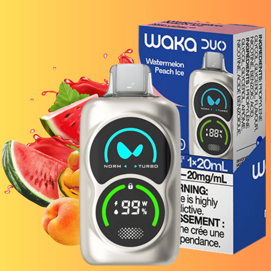 WAKA Duo 28000 Disposable Vape-Watermelon Peach Ice 28000 Puffs / 20mg Airdrie Vape SuperStore and Bong Shop Alberta Canada