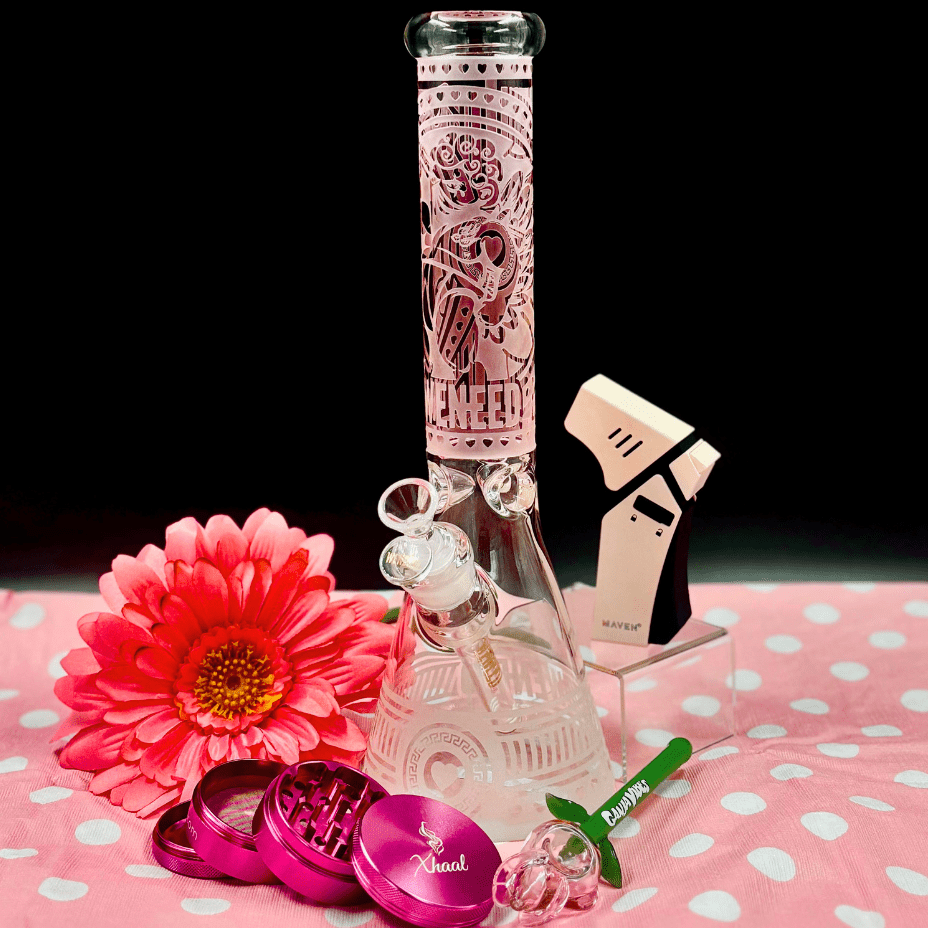 WENEED 7mm Cupid's Heart Beaker 14" Pink Airdrie Vape SuperStore and Bong Shop Alberta Canada