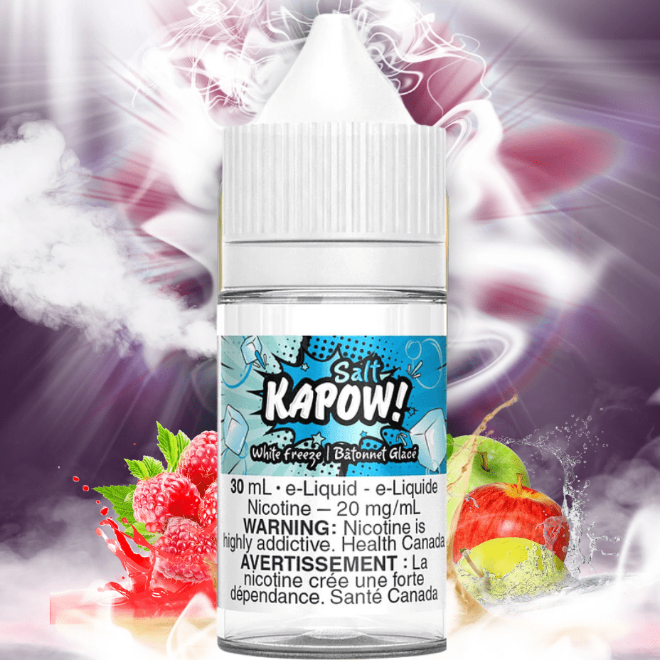 White Freeze Salt by Kapow E-liquid Airdrie Vape SuperStore and Bong Shop Alberta Canada